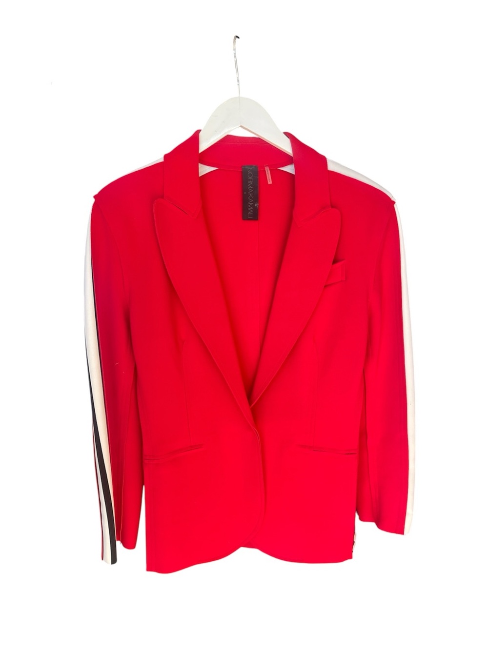 Norma Kamali Striped Red Blazer